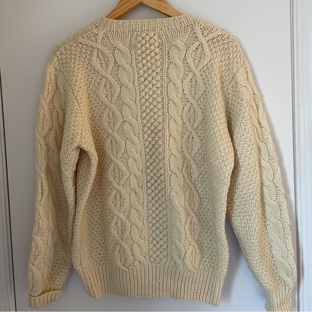 Britches 1907s Hand Knit 100% Wool Cream Sweater - Picture 7 of 11
